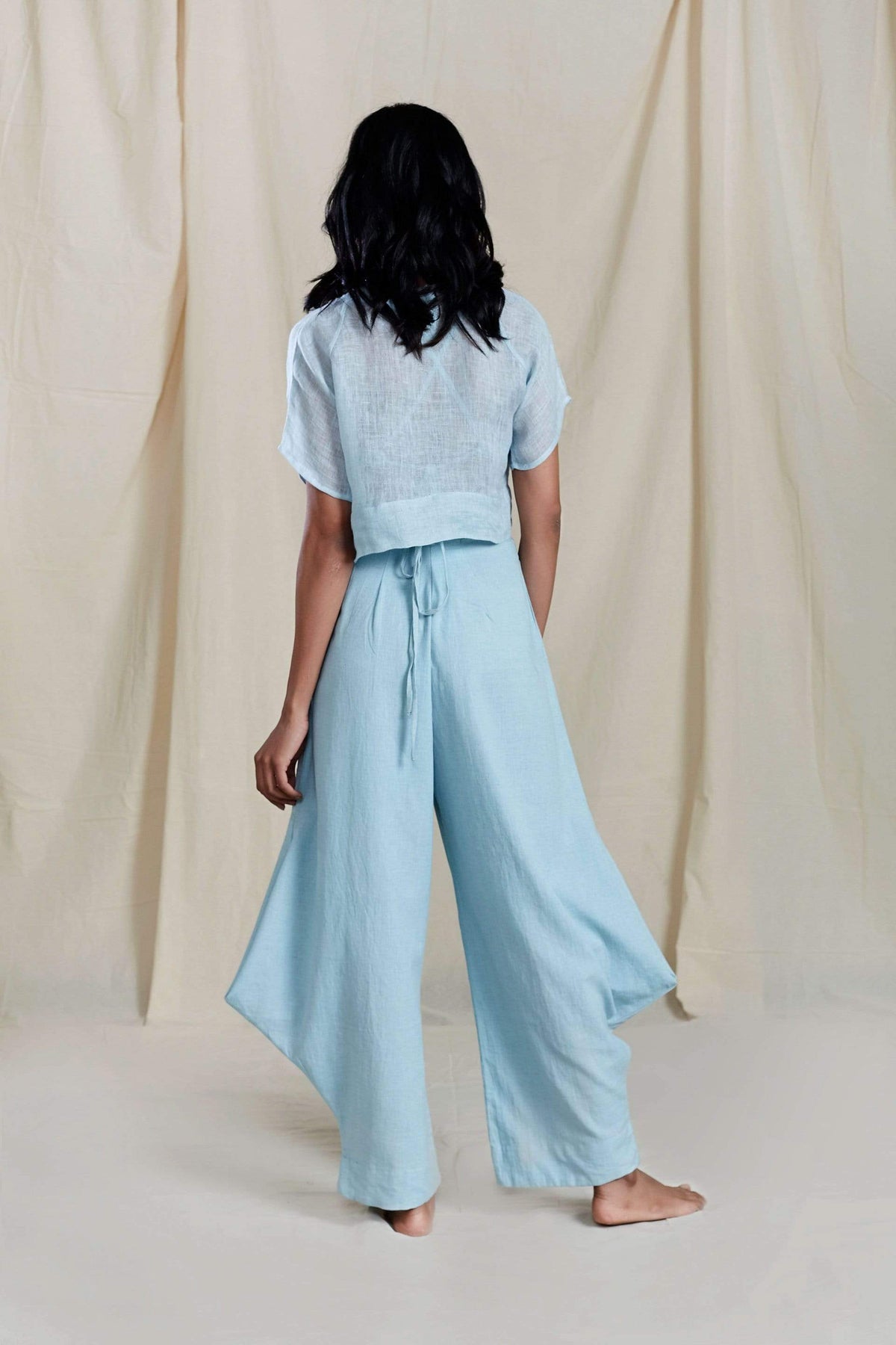 Mati PANTS PLEATED BLUE COWL PANT