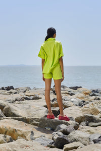 Mati Separates Neon Green Ekin Shirt Set