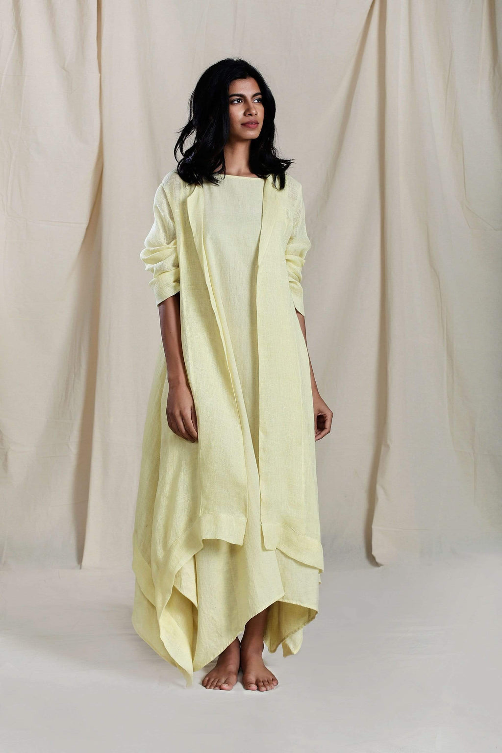 Mati Separates VARI AAKAAR AND TRENCH JACKET SET YELLOW