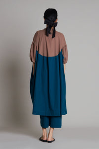 Mati SEPERATES Beige & Teal Blue CB Acra Tunic Set