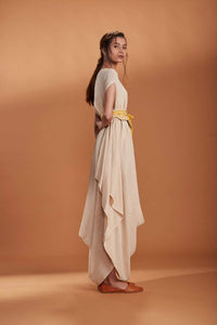 Mati SEPERATES MATI IVORY COWL DRESS WITH A BELT