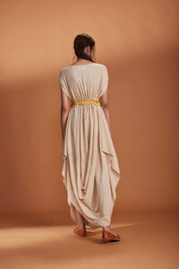 Mati SEPERATES MATI IVORY COWL DRESS WITH A BELT