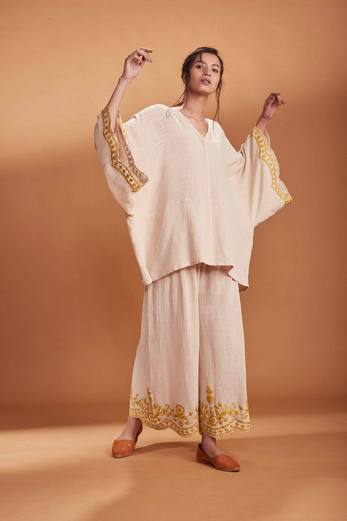 Mati SEPERATES MATI KAFTAN TOP AND PANTS SET  IVORY