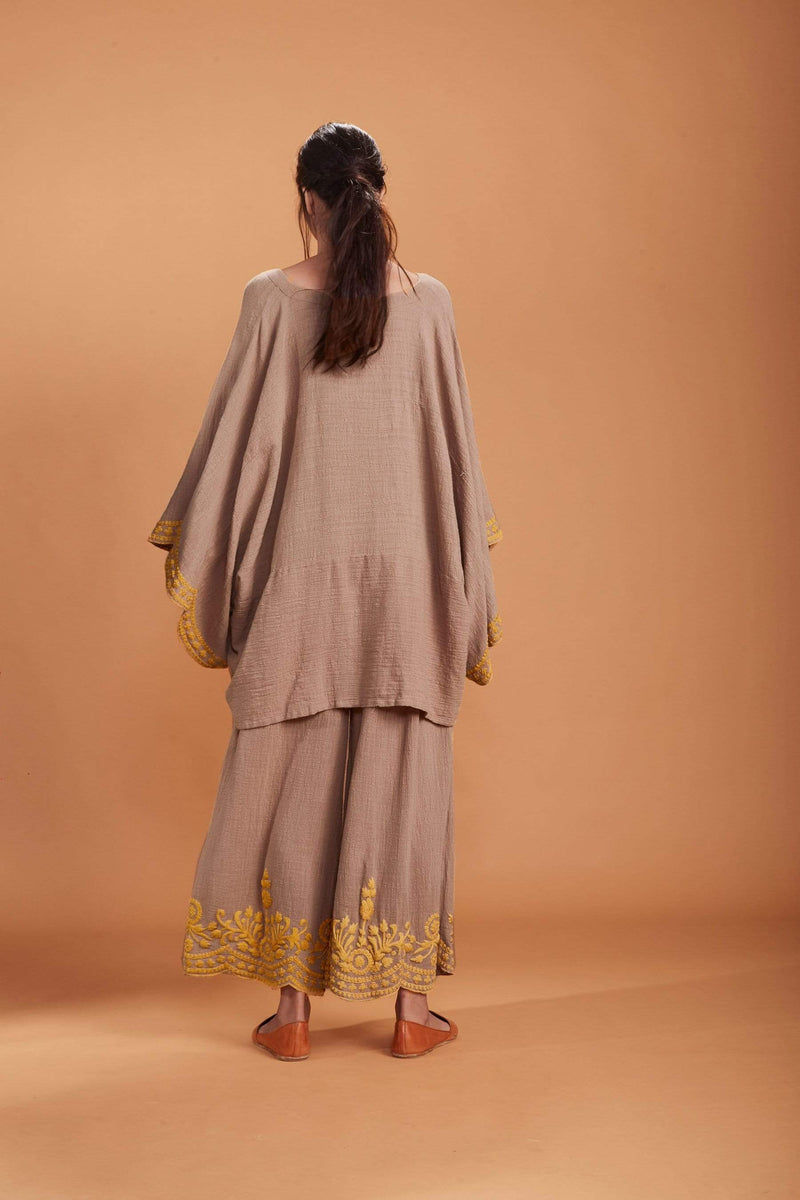 Mati SEPERATES MATI KAFTAN TOP AND PANTS SET KHAKI WITH YELLOW