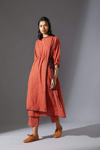 Mati SEPERATES Mati Overlap Rust Striped Tunic Set with Pants