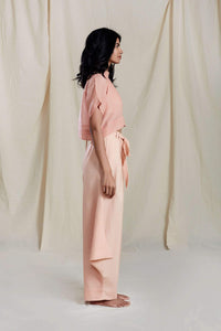 Mati SEPERATES STO KA TOP AND PLEATED COWL PANT SET PEACH