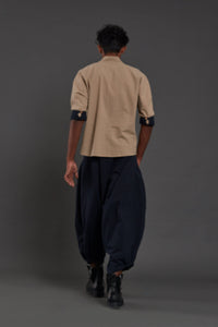 Mati SET Beige & Navy Blue Overlap Baggy Set