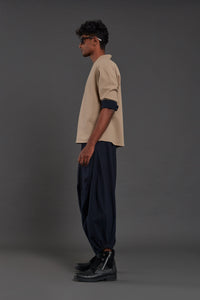 Mati SET Beige & Navy Blue Overlap Baggy Set