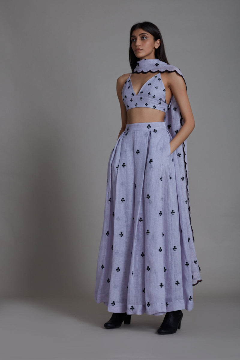 Mati sets MATI CLUBS COUNTER LEHENGA SET - LAVENDER (Set of 3)