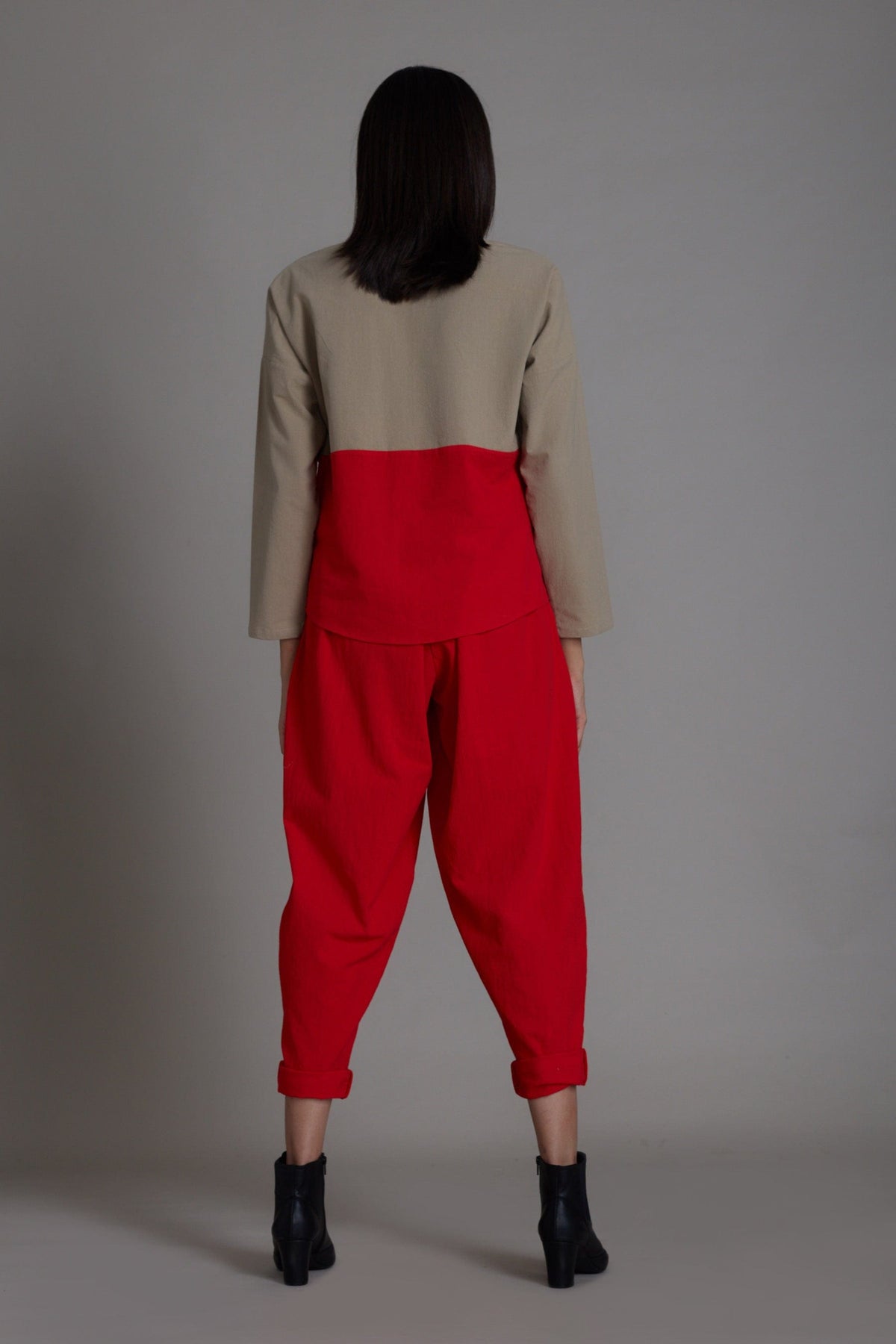 Mati Shirts & Tops Beige & Red Rekin Top