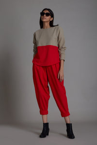 Mati Shirts & Tops Beige & Red Rekin Top