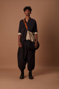 Mati Shirts & Tops Black & Beige Overlap Shirt