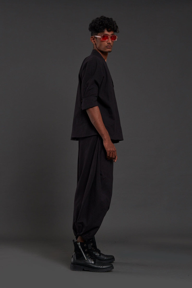 Mati Shirts & Tops Black Overlap Shirt