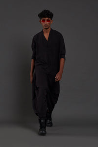 Mati Shirts & Tops Black Overlap Shirt