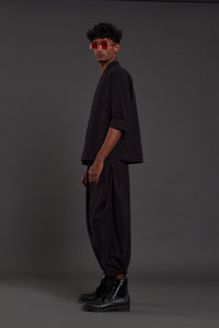 Mati Shirts & Tops Black Overlap Shirt