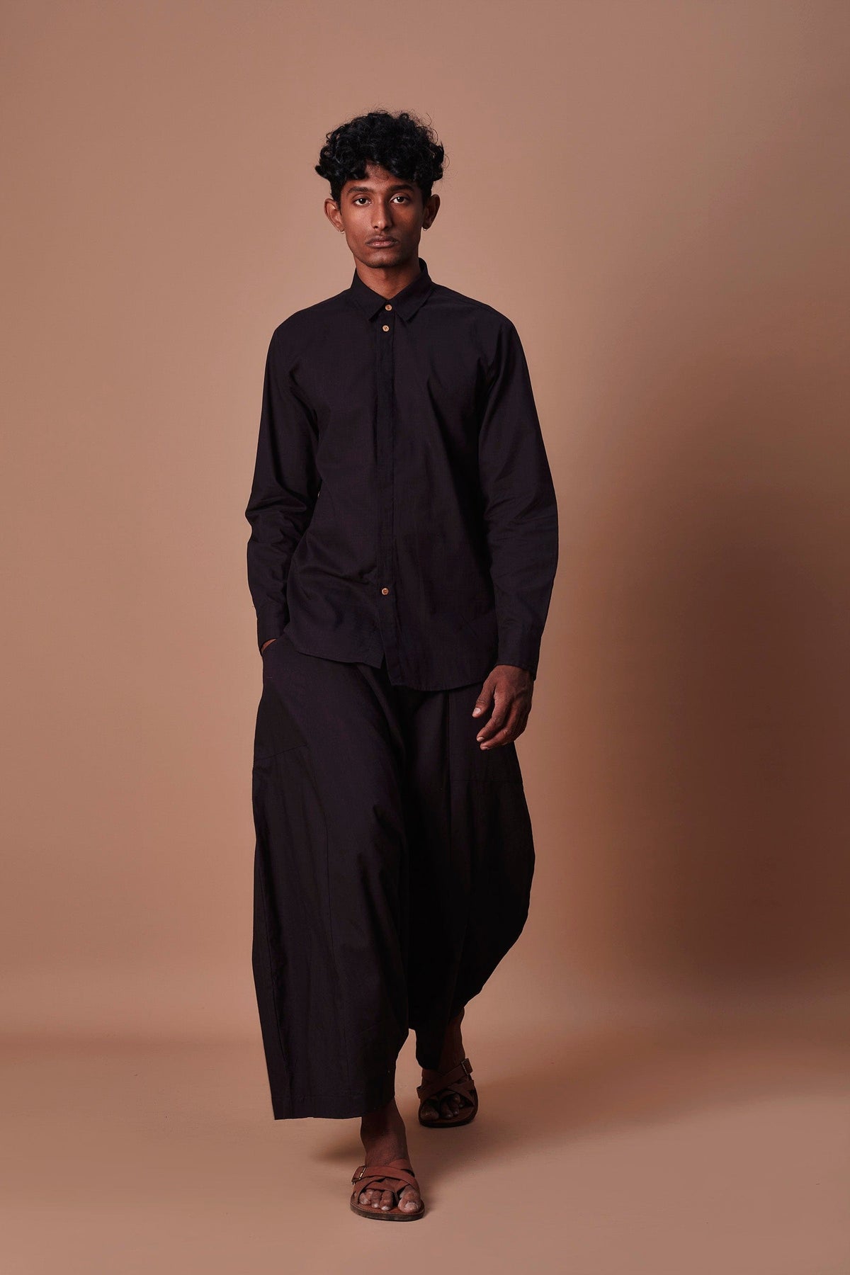 Mati Shirts & Tops Mati Black Double Buttoned Shirt