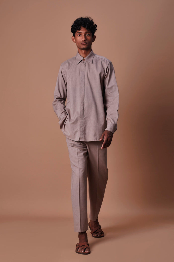 Mati Shirts & Tops Mati Men's Grey Placket Shirt