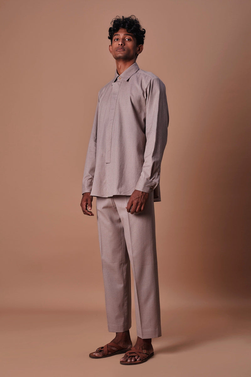 Mati Shirts & Tops Mati Men's Grey Placket Shirt