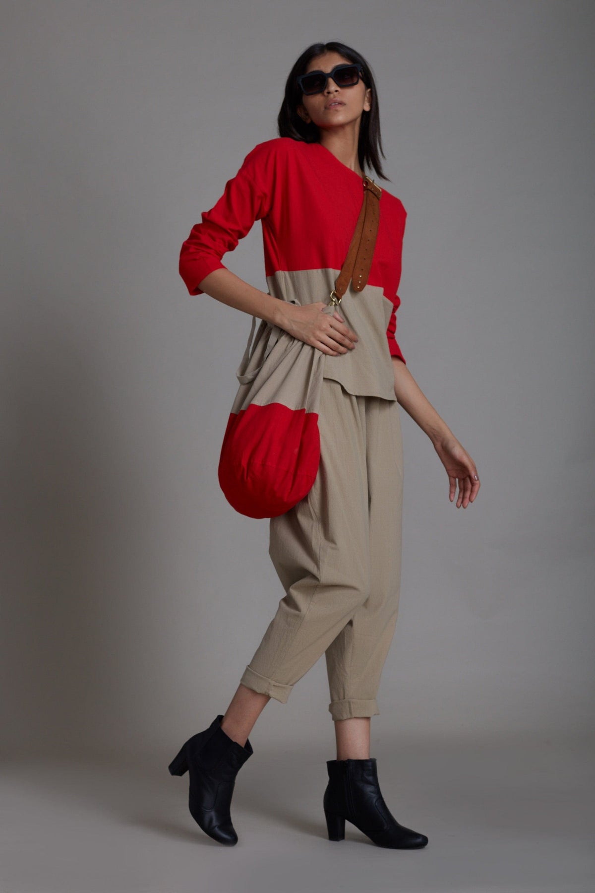 Mati Shirts & Tops Red & Beige Rekin Top