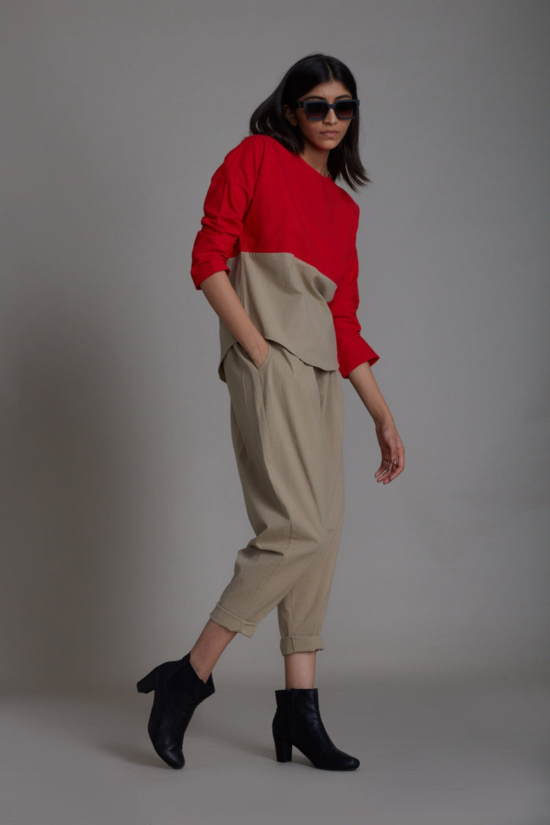 Mati Shirts & Tops Red & Beige Rekin Top