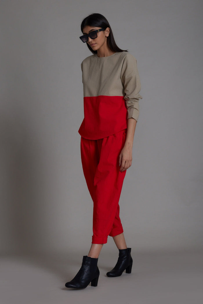 Mati Shirts & Tops XS Beige & Red Rekin Top