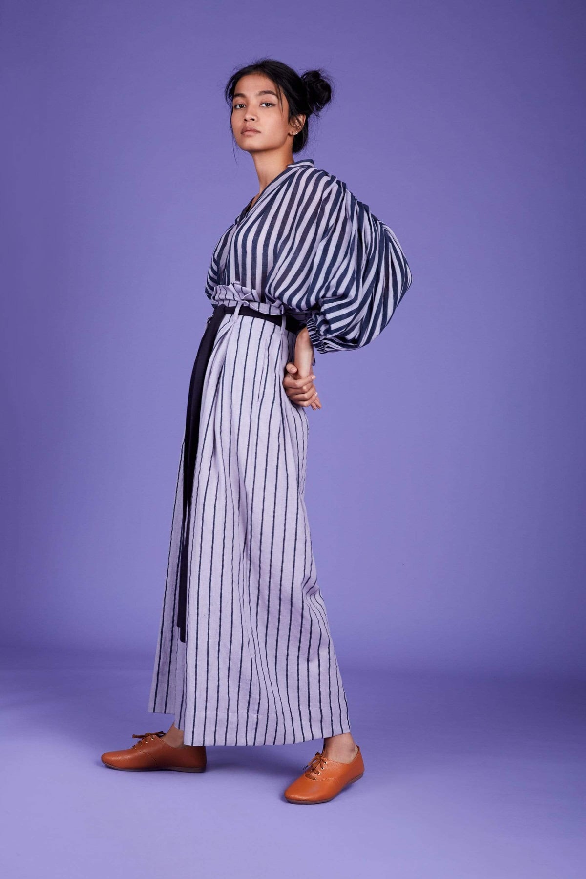 Mati Tops Baha Striped Shirt - SS Lavender