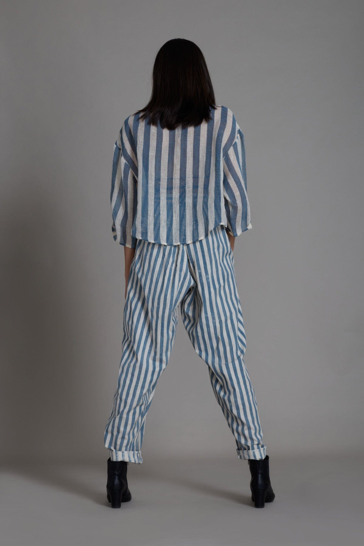 Mati TOPS Mati Ikka Linen Shirt - Blue Stripe