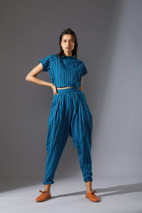 Mati TOPS Mati Ribbed Collar Stoka Blue Top