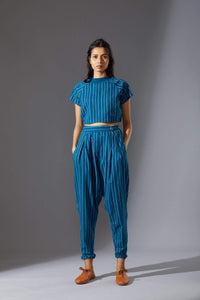 Mati TOPS Mati Ribbed Collar Stoka Blue Top